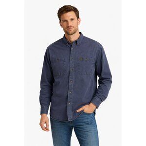 Wrangler Riggs Workwear Men's Shirt 16/35 w 2 Pockets w Buttons 100% Cotton Used